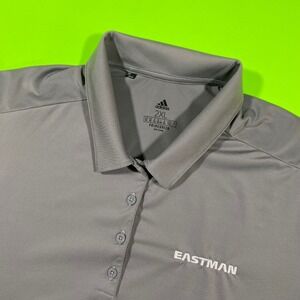 Adidas Primegreen Grey Eastman Logo Performance Polo Shirt Women 2XL Short Sleev